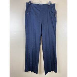 Evan Picone Pants Women’s 12 Stretch Dark Denim Straight Leg High Rise NWT